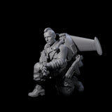 Weird War USA Blind Firing Jetpack Trooper A Miniature for Dungeons and Dragons, Pathfinder or other TTRPGs