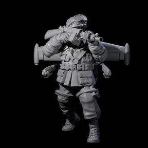 Weird War USA Blind Firing Jetpack Trooper B Miniature for Dungeons and Dragons, Pathfinder or other TTRPGs