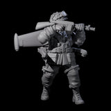 Weird War USA Blind Firing Jetpack Trooper B Miniature for Dungeons and Dragons, Pathfinder or other TTRPGs