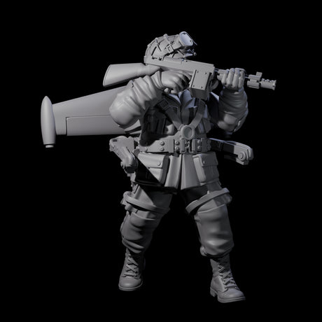 Weird War USA Blind Firing Jetpack Trooper B Miniature for Dungeons and Dragons, Pathfinder or other TTRPGs