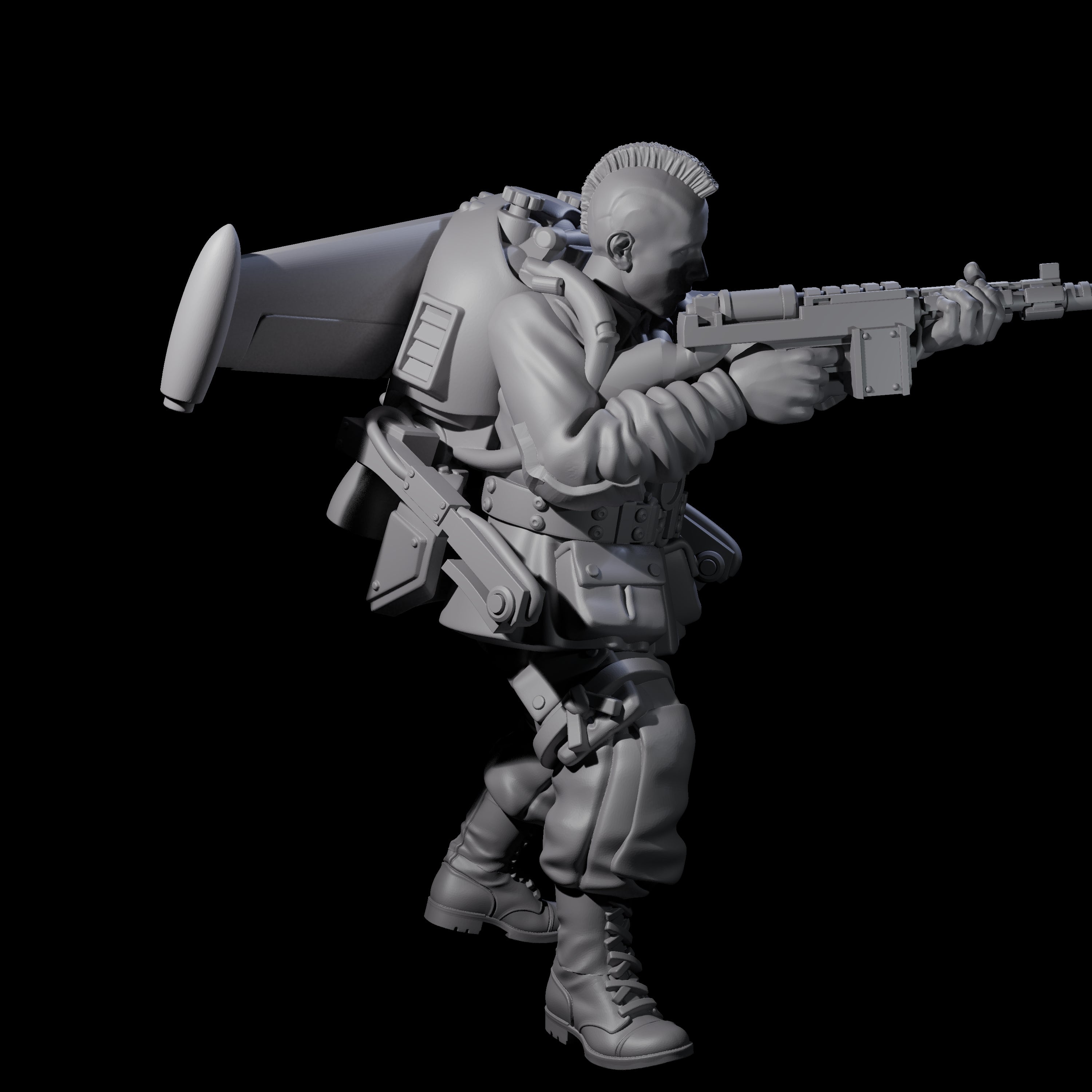 Weird War USA Blind Firing Jetpack Trooper D Miniature for Dungeons and Dragons, Pathfinder or other TTRPGs