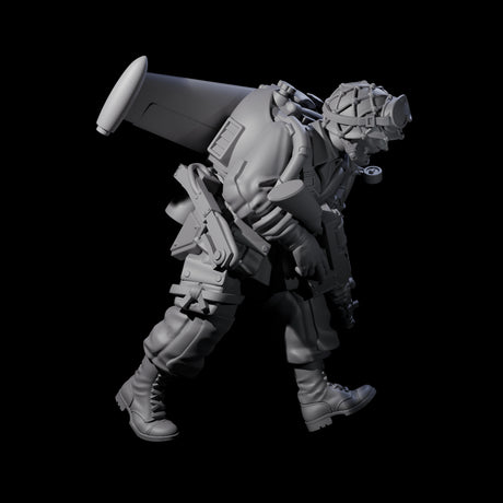 Weird War USA Blind Firing Jetpack Trooper E Miniature for Dungeons and Dragons, Pathfinder or other TTRPGs