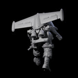 Weird War USA Blind Firing Jetpack Trooper E Miniature for Dungeons and Dragons, Pathfinder or other TTRPGs