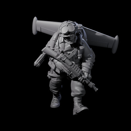 Weird War USA Blind Firing Jetpack Troopers Miniature for Dungeons and Dragons, Pathfinder or other TTRPGs
