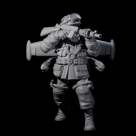 Weird War USA Blind Firing Jetpack Troopers Miniature for Dungeons and Dragons, Pathfinder or other TTRPGs