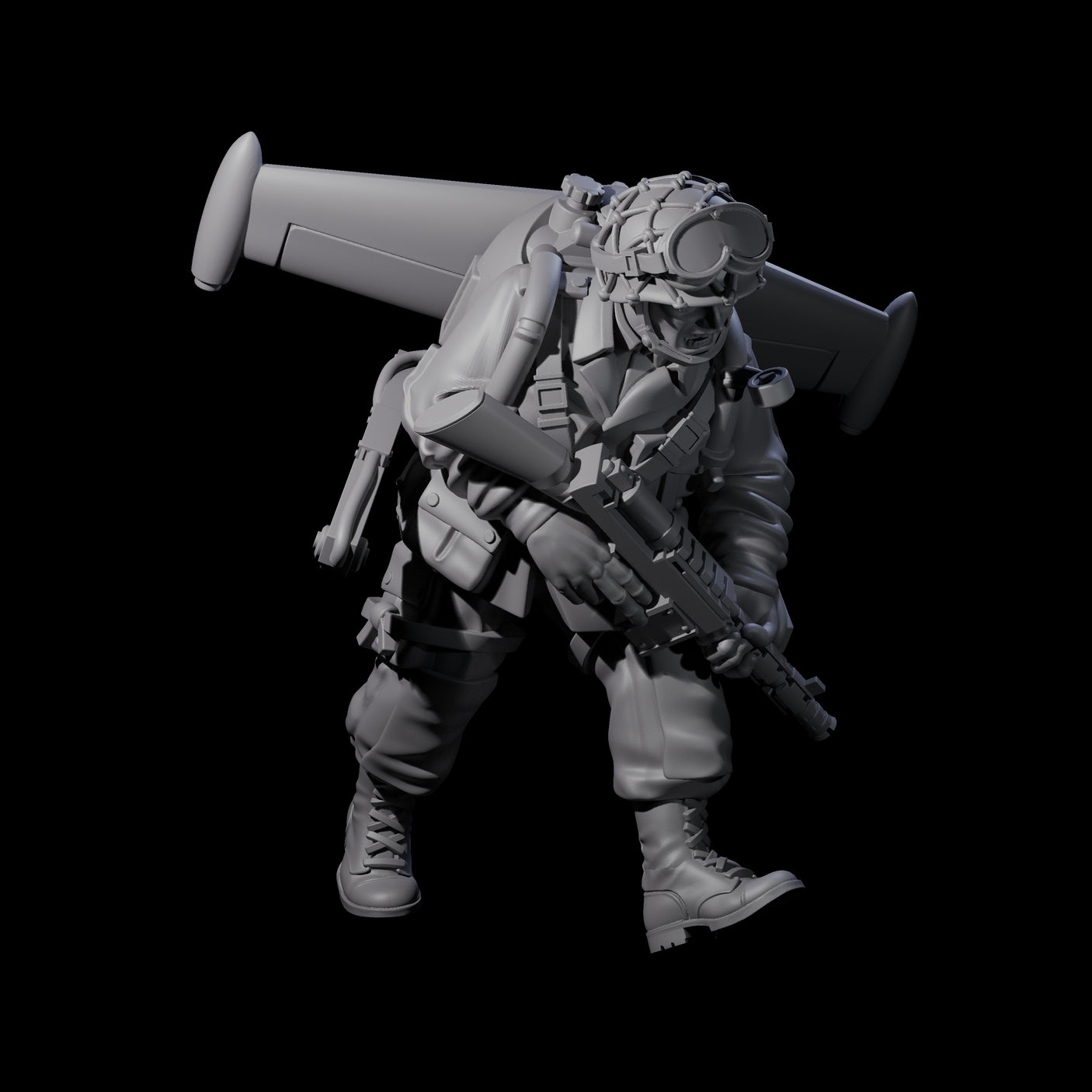 Weird War USA Blind Firing Jetpack Troopers Miniature for Dungeons and Dragons, Pathfinder or other TTRPGs