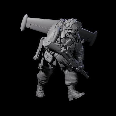 Weird War USA Blind Firing Jetpack Troopers Miniature for Dungeons and Dragons, Pathfinder or other TTRPGs