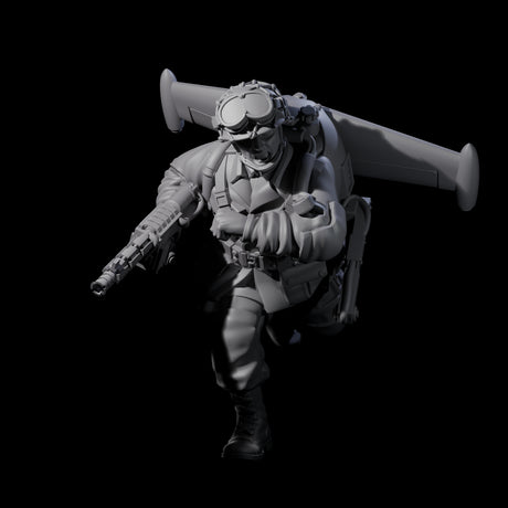 Weird War USA Blind Firing Jetpack Troopers Miniature for Dungeons and Dragons, Pathfinder or other TTRPGs