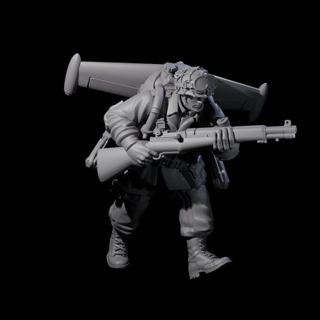 Weird War USA Diving Jetpack Rifleman A Miniature for Dungeons and Dragons, Pathfinder or other TTRPGs