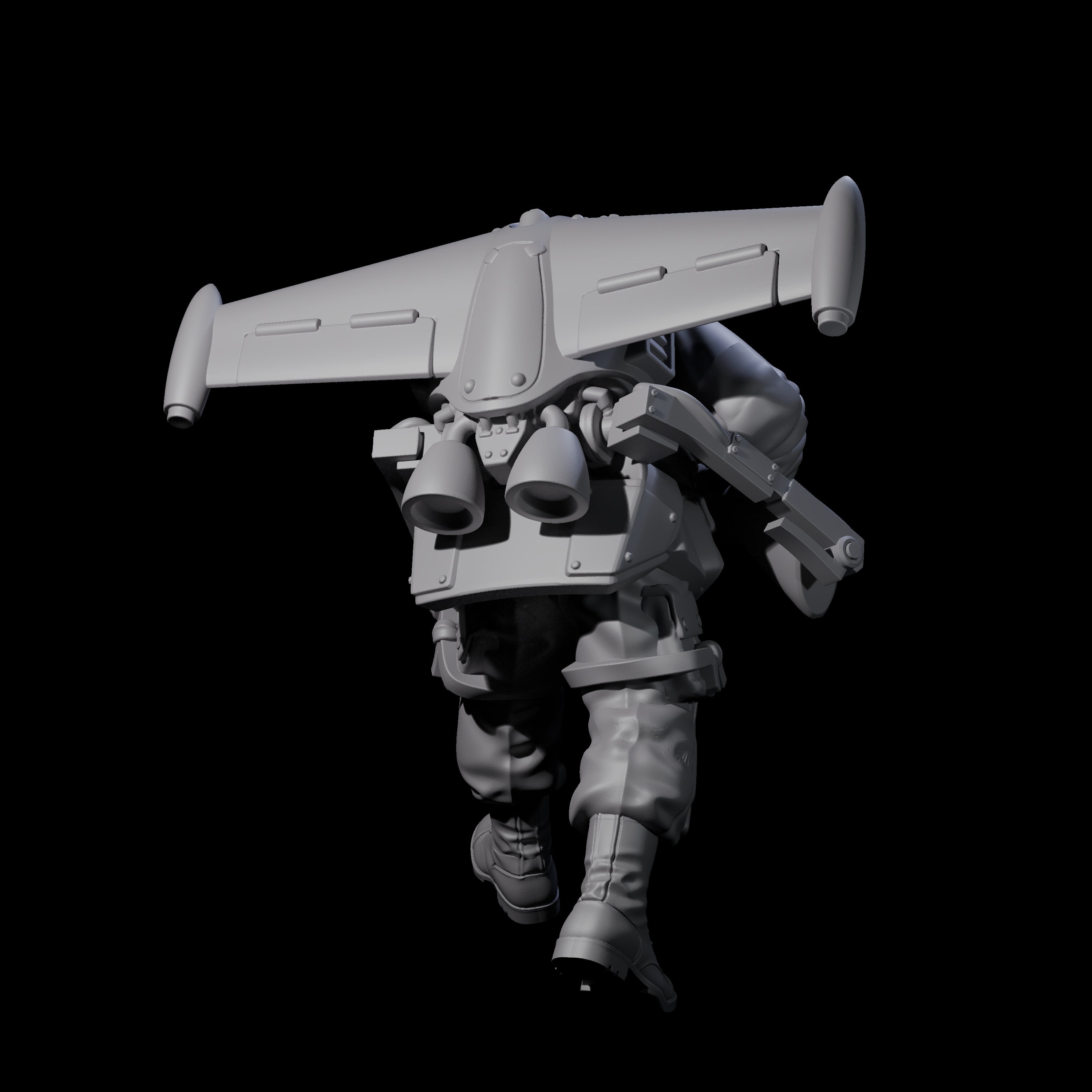 Weird War USA Diving Jetpack Rifleman A Miniature for Dungeons and Dragons, Pathfinder or other TTRPGs
