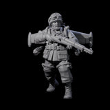 Weird War USA Diving Jetpack Rifleman B Miniature for Dungeons and Dragons, Pathfinder or other TTRPGs