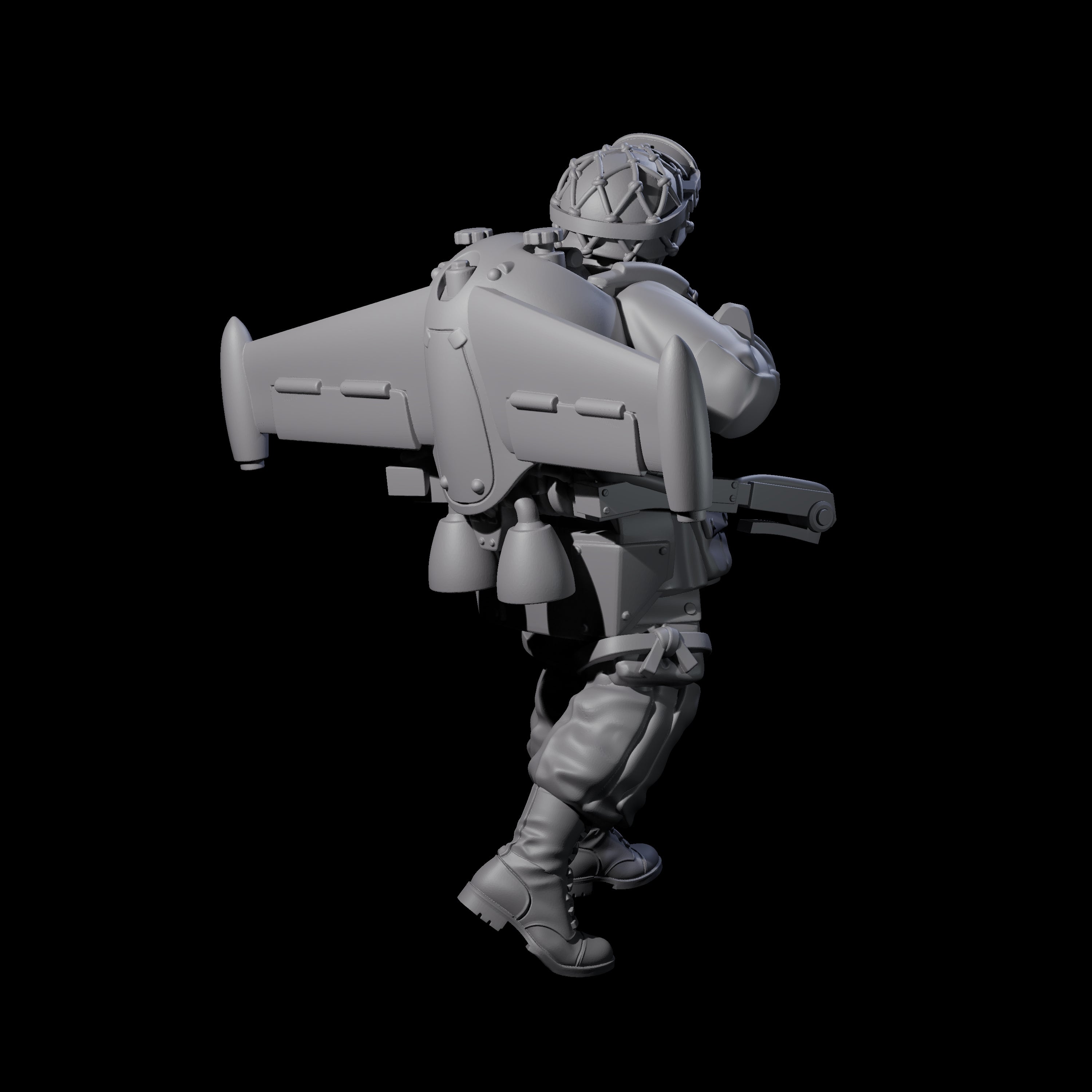 Weird War USA Diving Jetpack Rifleman B Miniature for Dungeons and Dragons, Pathfinder or other TTRPGs