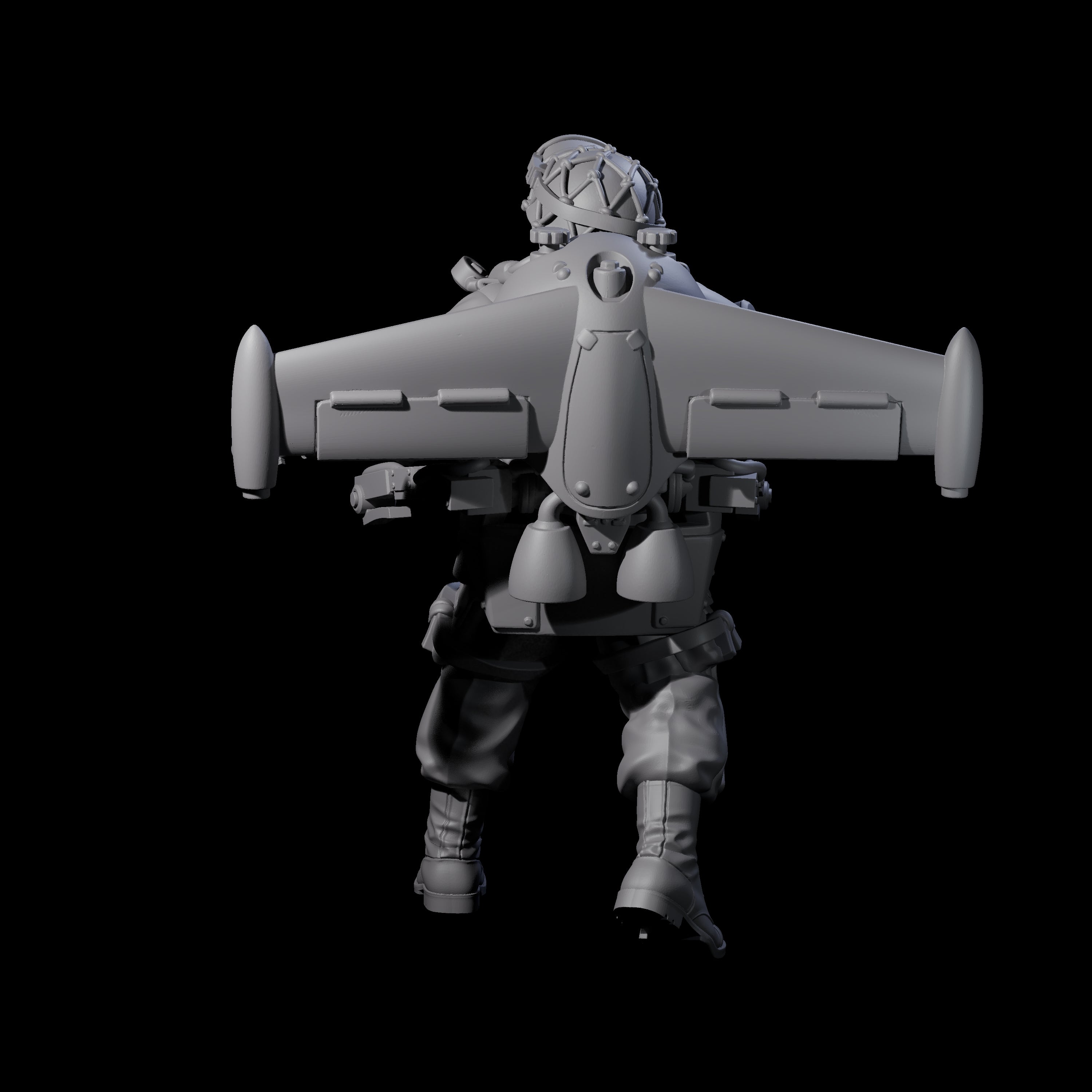 Weird War USA Diving Jetpack Rifleman B Miniature for Dungeons and Dragons, Pathfinder or other TTRPGs