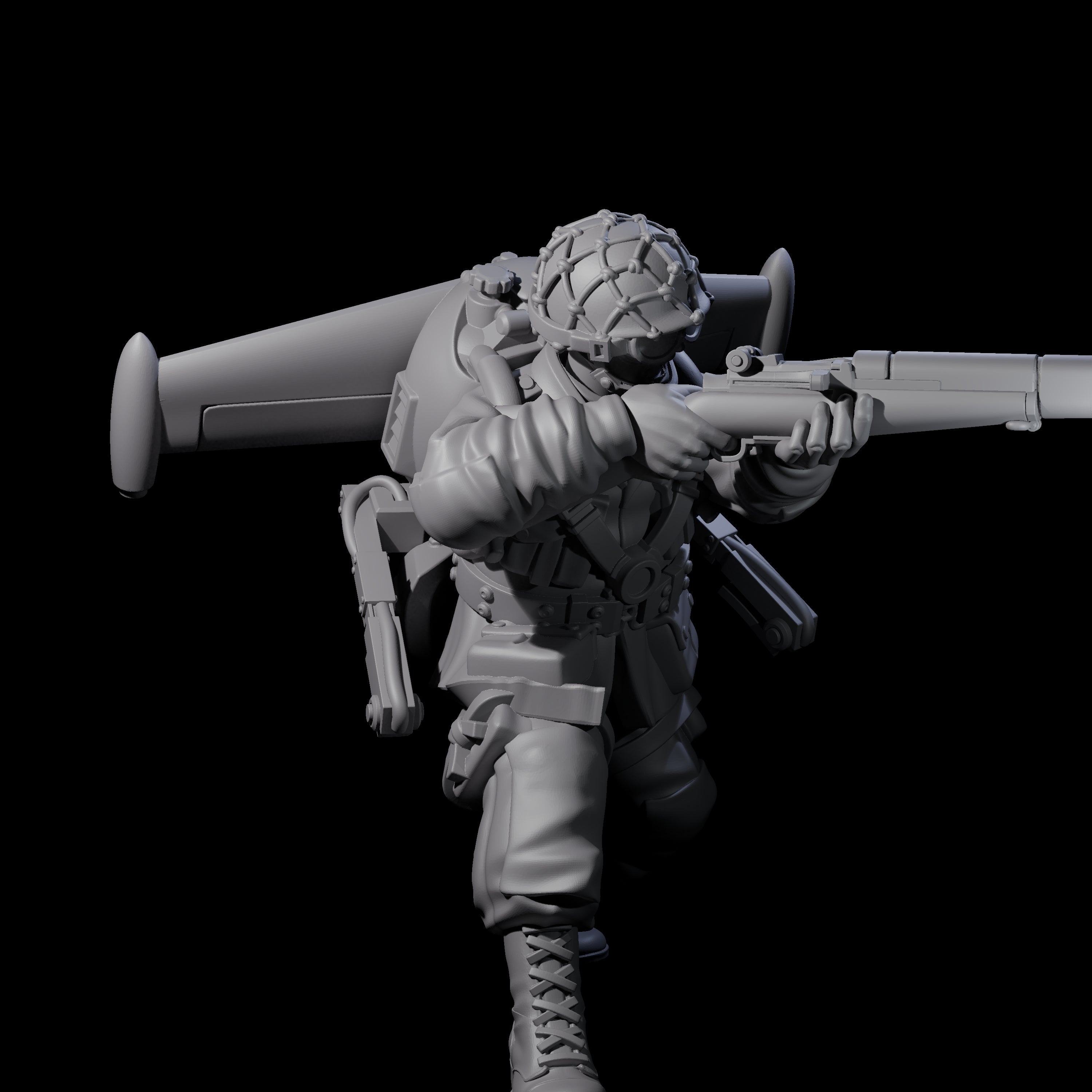 Weird War USA Diving Jetpack Rifleman C Miniature for Dungeons and Dragons, Pathfinder or other TTRPGs