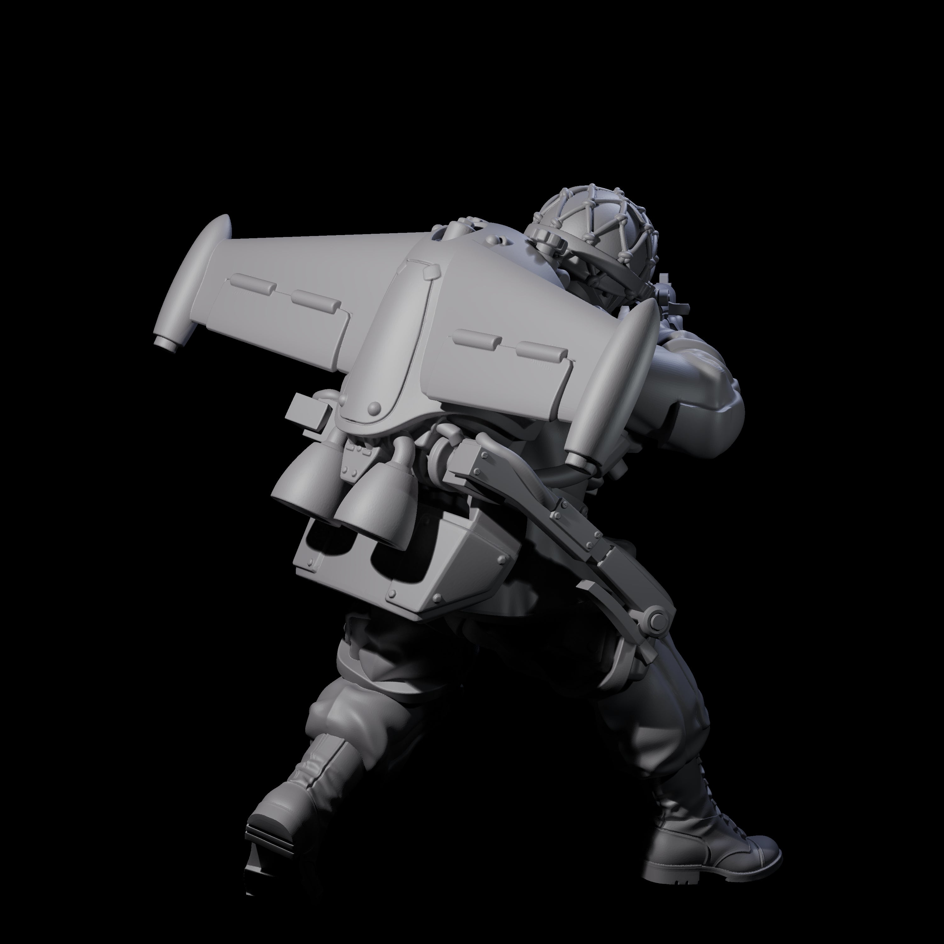 Weird War USA Diving Jetpack Rifleman C Miniature for Dungeons and Dragons, Pathfinder or other TTRPGs