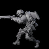 Weird War USA Diving Jetpack Rifleman C Miniature for Dungeons and Dragons, Pathfinder or other TTRPGs