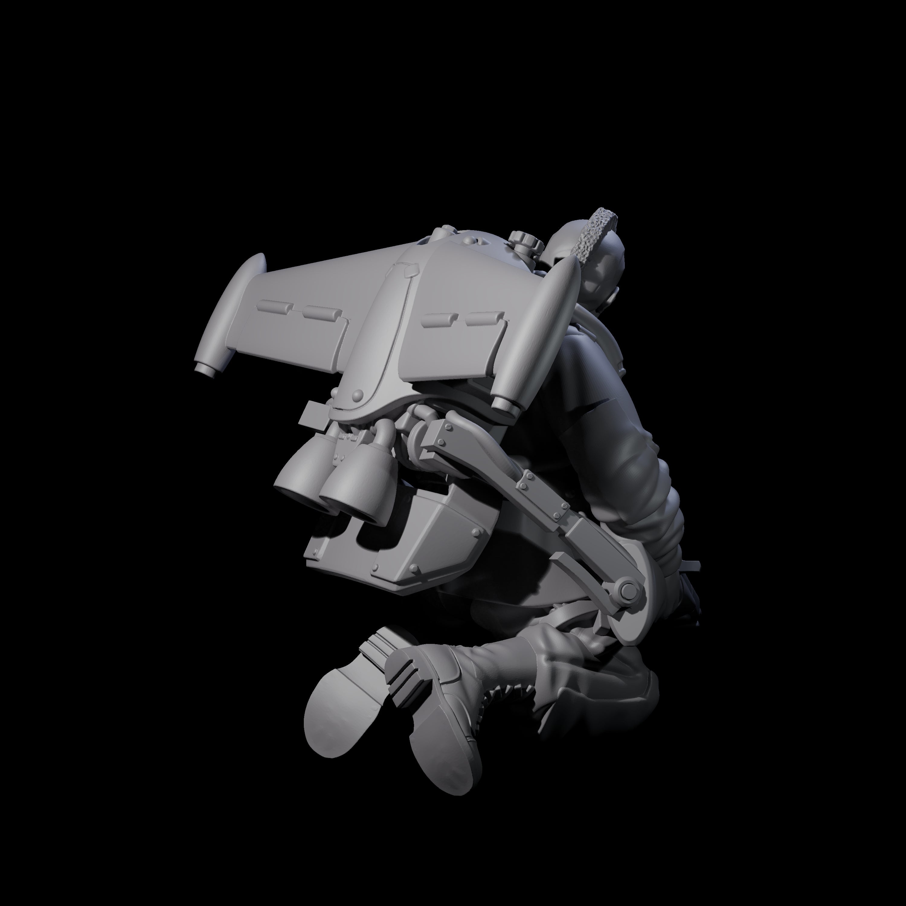Weird War USA Diving Jetpack Rifleman E Miniature for Dungeons and Dragons, Pathfinder or other TTRPGs