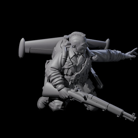Weird War USA Diving Jetpack Rifleman E Miniature for Dungeons and Dragons, Pathfinder or other TTRPGs