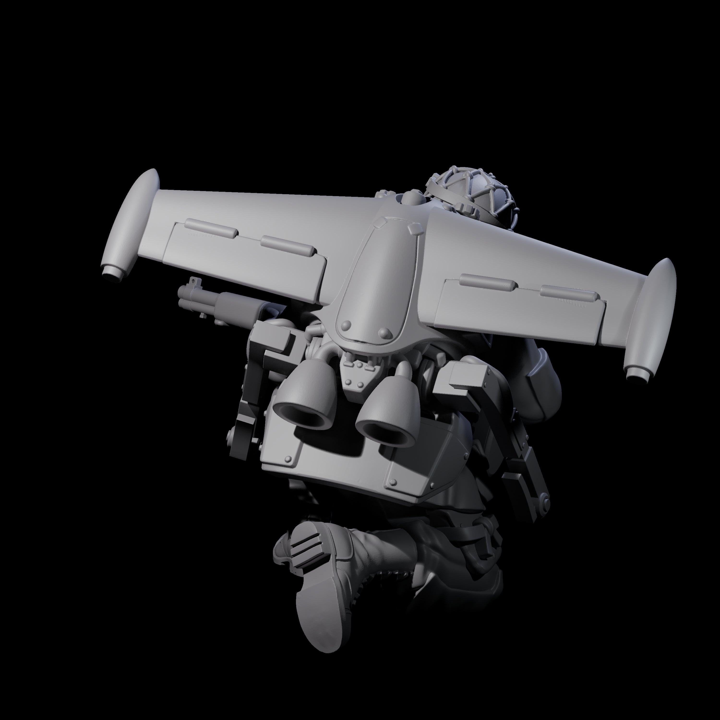 Weird War USA Diving Jetpack Rifleman F Miniature for Dungeons and Dragons, Pathfinder or other TTRPGs