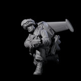 Weird War USA Diving Jetpack Rifleman F Miniature for Dungeons and Dragons, Pathfinder or other TTRPGs