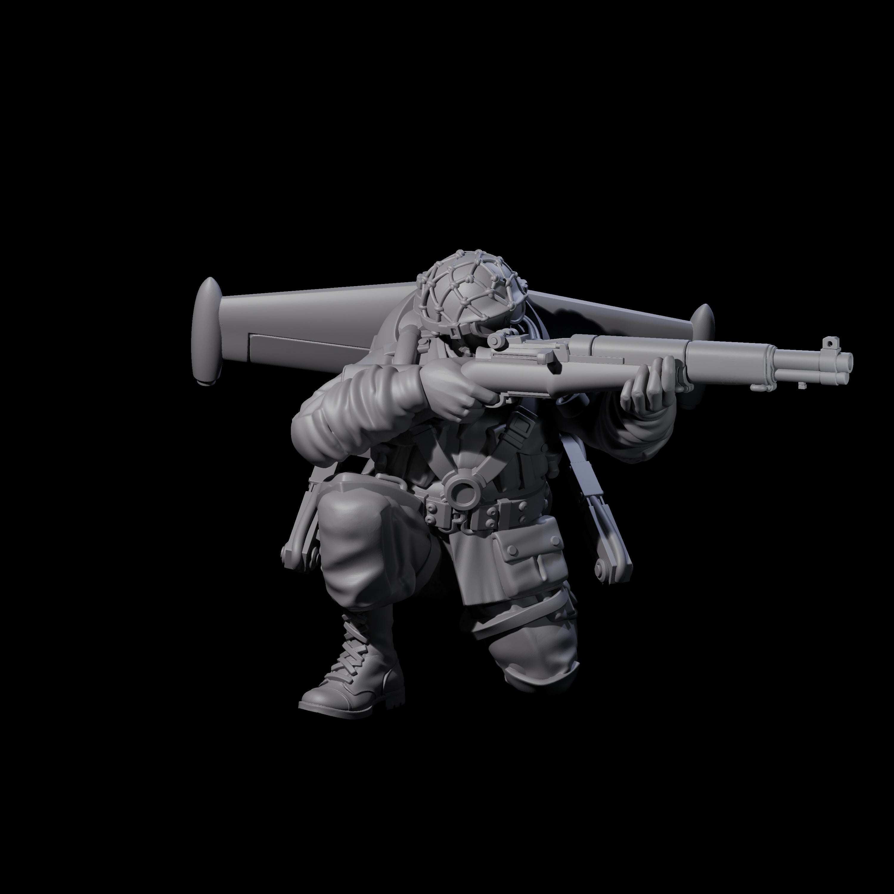 Weird War USA Diving Jetpack Rifleman G Miniature for Dungeons and Dragons, Pathfinder or other TTRPGs