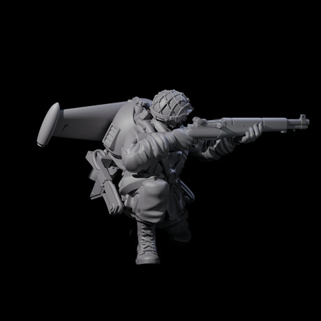 Weird War USA Diving Jetpack Rifleman G Miniature for Dungeons and Dragons, Pathfinder or other TTRPGs