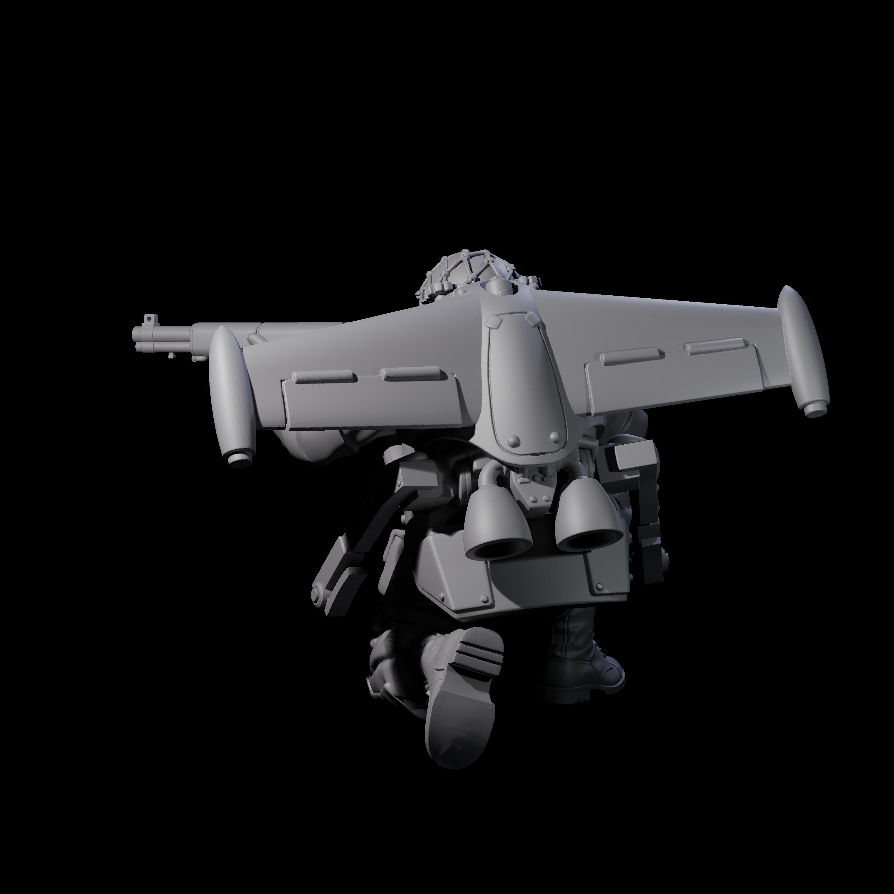 Weird War USA Diving Jetpack Rifleman G Miniature for Dungeons and Dragons, Pathfinder or other TTRPGs