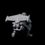 Weird War USA Diving Jetpack Rifleman G Miniature for Dungeons and Dragons, Pathfinder or other TTRPGs