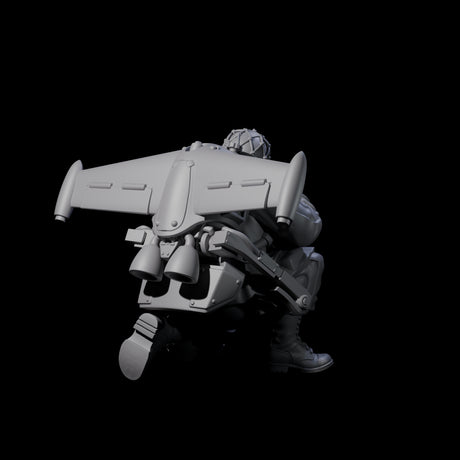 Weird War USA Diving Jetpack Rifleman G Miniature for Dungeons and Dragons, Pathfinder or other TTRPGs
