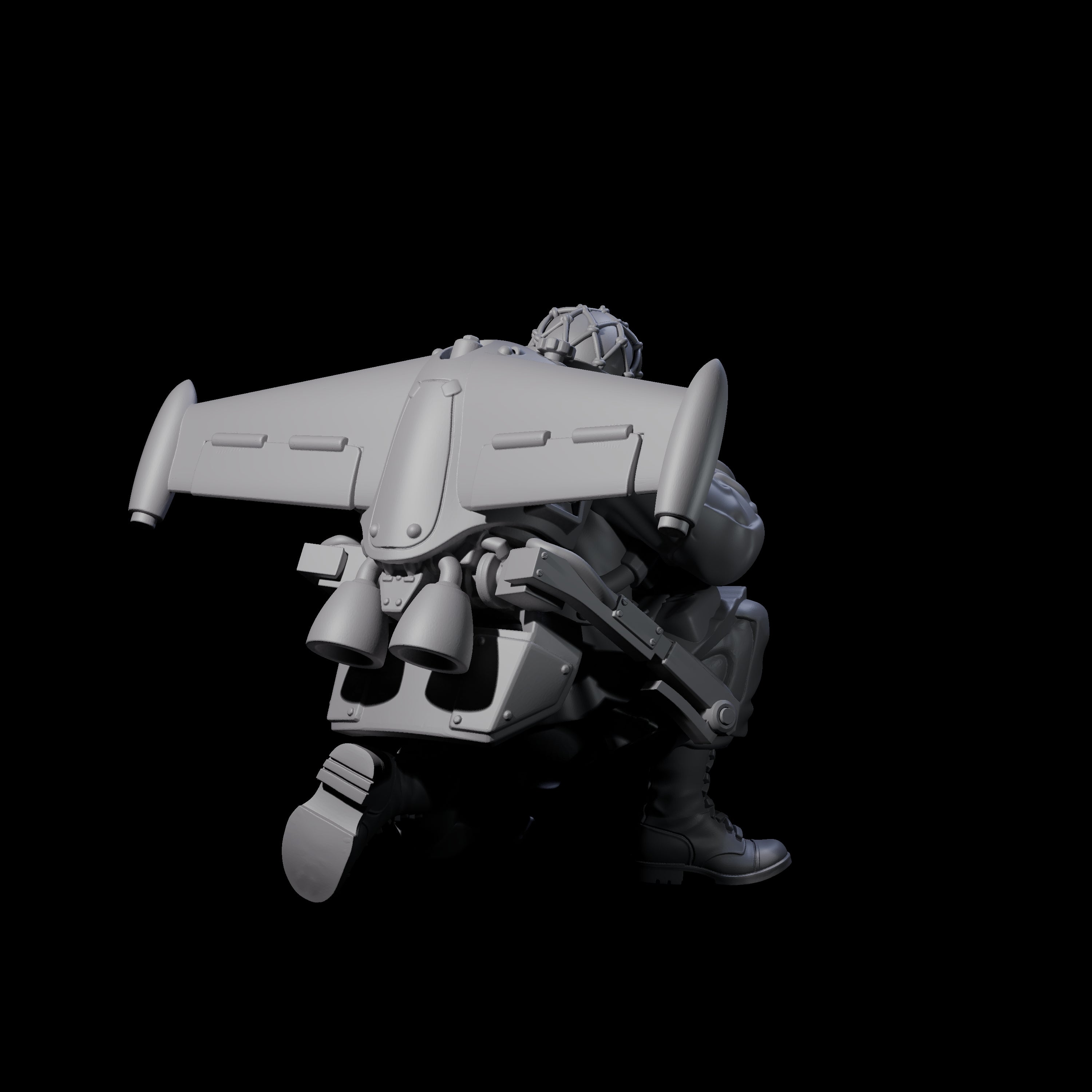 Weird War USA Diving Jetpack Rifleman G Miniature for Dungeons and Dragons, Pathfinder or other TTRPGs