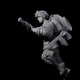 Weird War USA Diving Jetpack Rifleman H Miniature for Dungeons and Dragons, Pathfinder or other TTRPGs