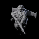 Weird War USA Diving Jetpack Rifleman J Miniature for Dungeons and Dragons, Pathfinder or other TTRPGs