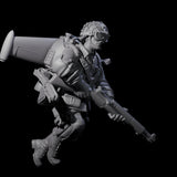 Weird War USA Diving Jetpack Rifleman J Miniature for Dungeons and Dragons, Pathfinder or other TTRPGs