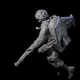 Weird War USA Diving Jetpack Rifleman J Miniature for Dungeons and Dragons, Pathfinder or other TTRPGs