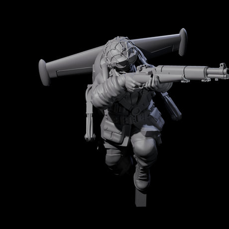 Weird War USA Diving Jetpack Rifleman K Miniature for Dungeons and Dragons, Pathfinder or other TTRPGs