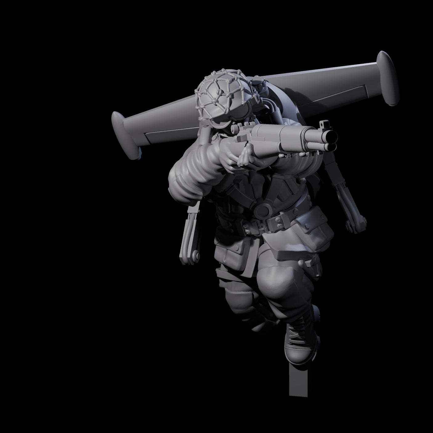 Weird War USA Diving Jetpack Rifleman K Miniature for Dungeons and Dragons, Pathfinder or other TTRPGs