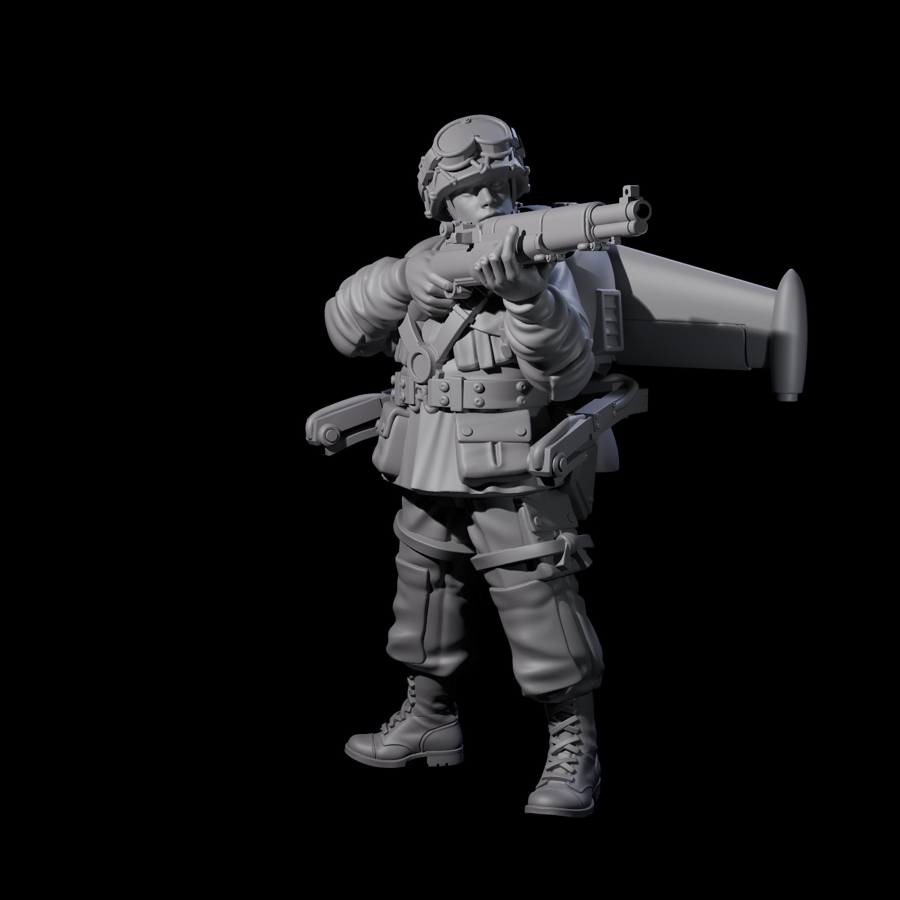 Weird War USA Diving Jetpack Rifleman L Miniature for Dungeons and Dragons, Pathfinder or other TTRPGs