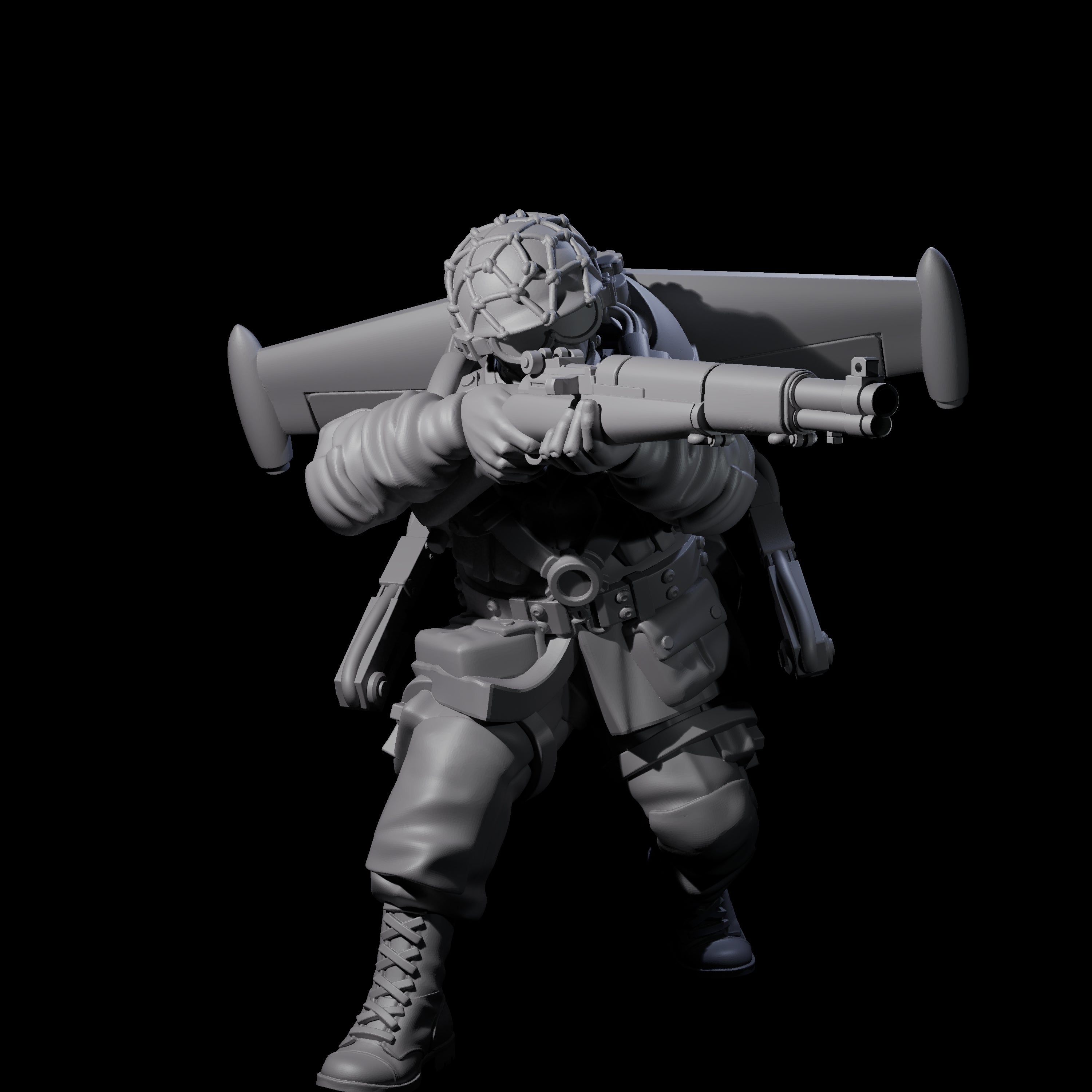 Weird War USA Diving Jetpack Riflemen Miniature for Dungeons and Dragons, Pathfinder or other TTRPGs