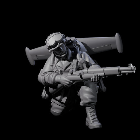 Weird War USA Diving Jetpack Riflemen Miniature for Dungeons and Dragons, Pathfinder or other TTRPGs