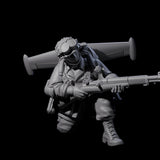 Weird War USA Diving Jetpack Riflemen Miniature for Dungeons and Dragons, Pathfinder or other TTRPGs