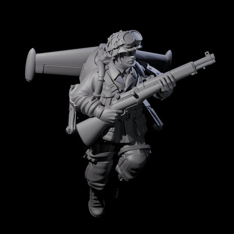Weird War USA Diving Jetpack Riflemen Miniature for Dungeons and Dragons, Pathfinder or other TTRPGs