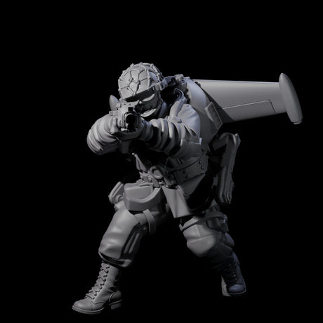 Weird War USA Diving Jetpack Riflemen Miniature for Dungeons and Dragons, Pathfinder or other TTRPGs