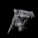 Weird War USA Diving Jetpack Riflemen Miniature for Dungeons and Dragons, Pathfinder or other TTRPGs