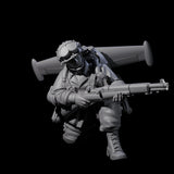 Weird War USA Diving Jetpack Riflemen Miniature for Dungeons and Dragons, Pathfinder or other TTRPGs