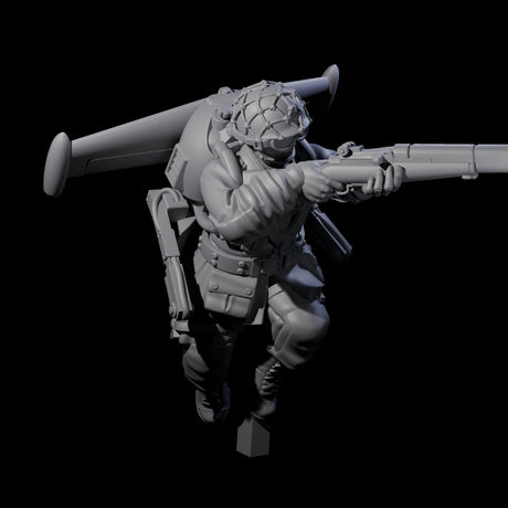 Weird War USA Diving Jetpack Riflemen Miniature for Dungeons and Dragons, Pathfinder or other TTRPGs