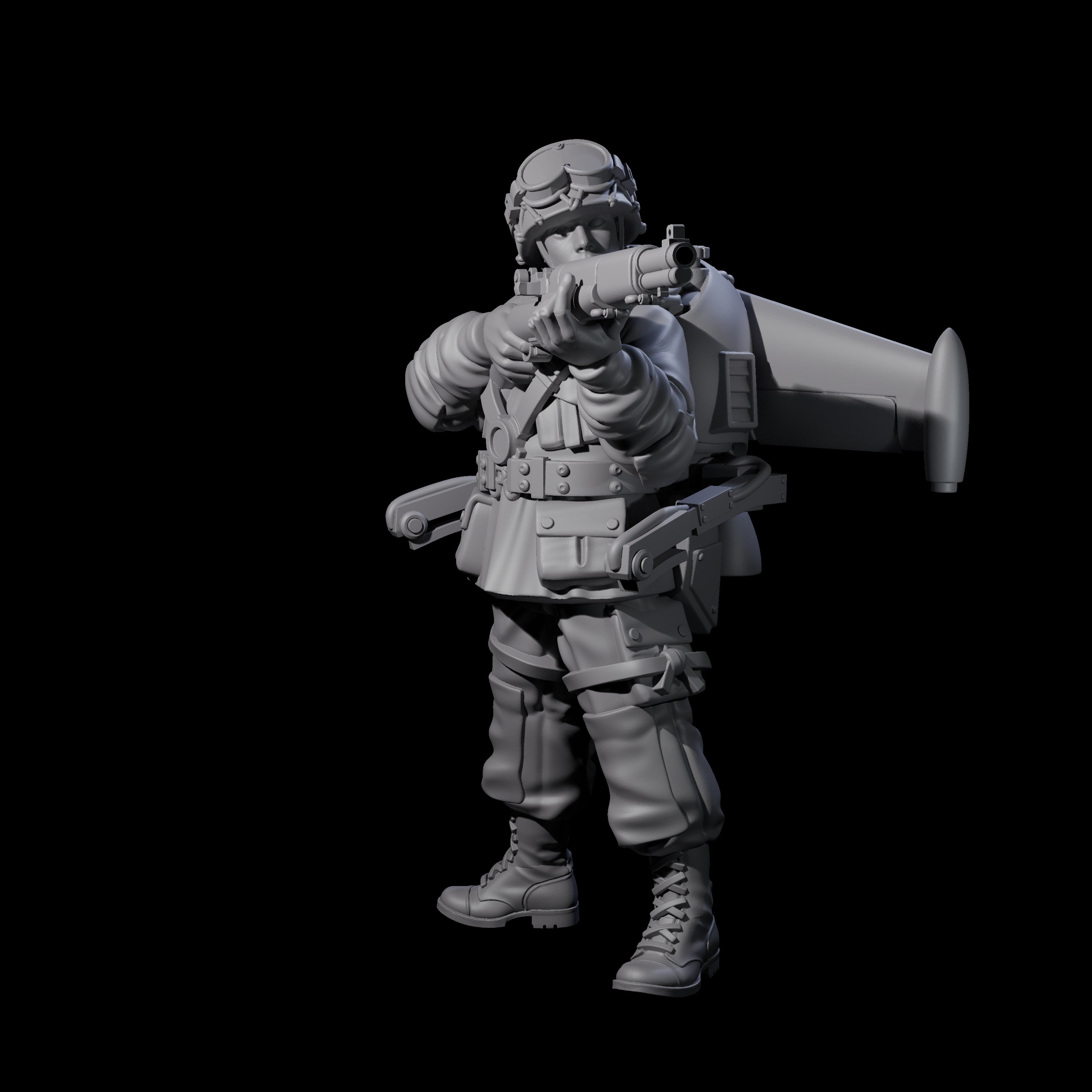 Weird War USA Diving Jetpack Riflemen Miniature for Dungeons and Dragons, Pathfinder or other TTRPGs