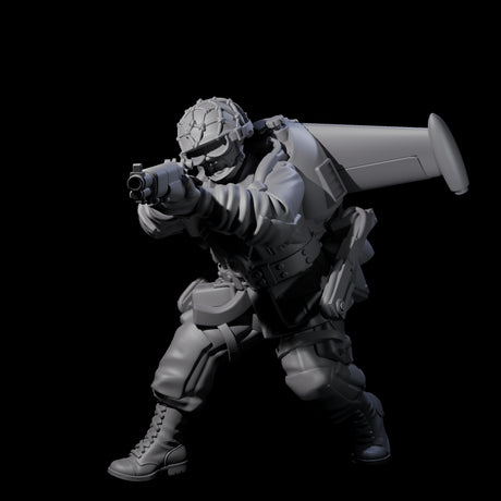 Weird War USA Diving Jetpack Riflemen Miniature for Dungeons and Dragons, Pathfinder or other TTRPGs
