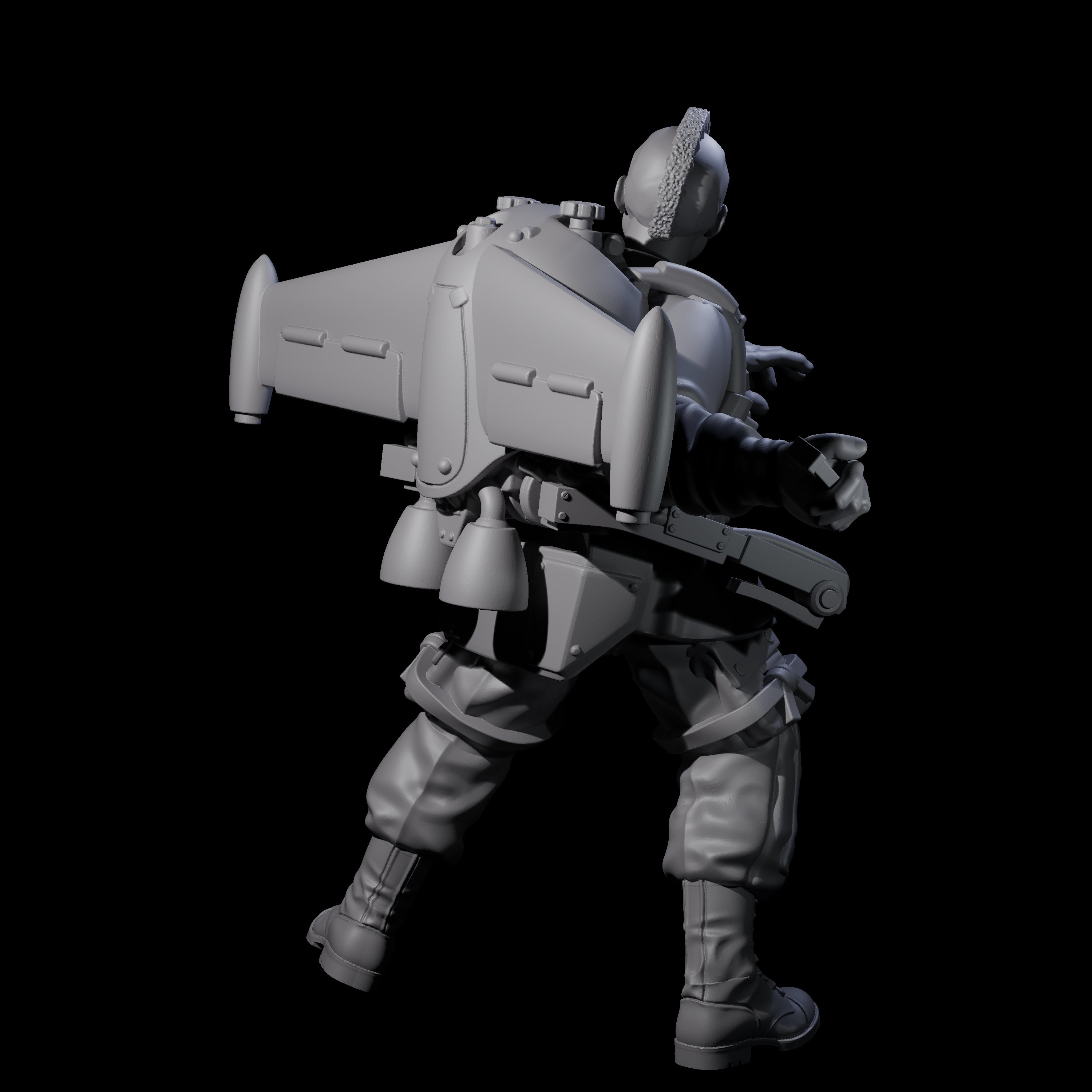 Weird War USA Lobbing Jetpack Grenadier A Miniature for Dungeons and Dragons, Pathfinder or other TTRPGs