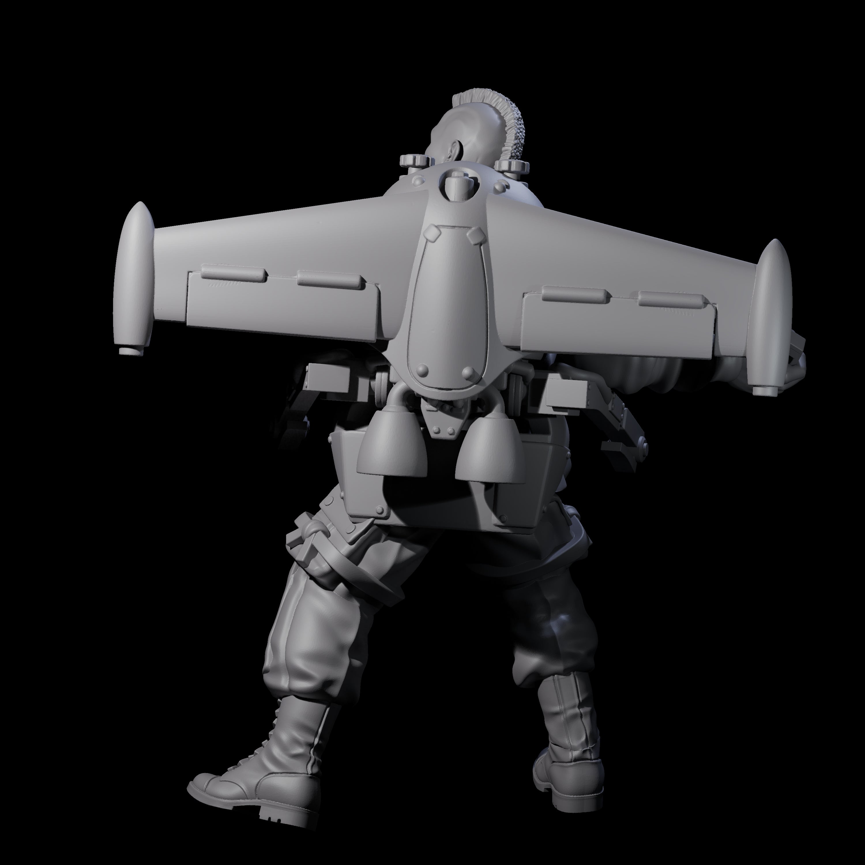 Weird War USA Lobbing Jetpack Grenadier A Miniature for Dungeons and Dragons, Pathfinder or other TTRPGs