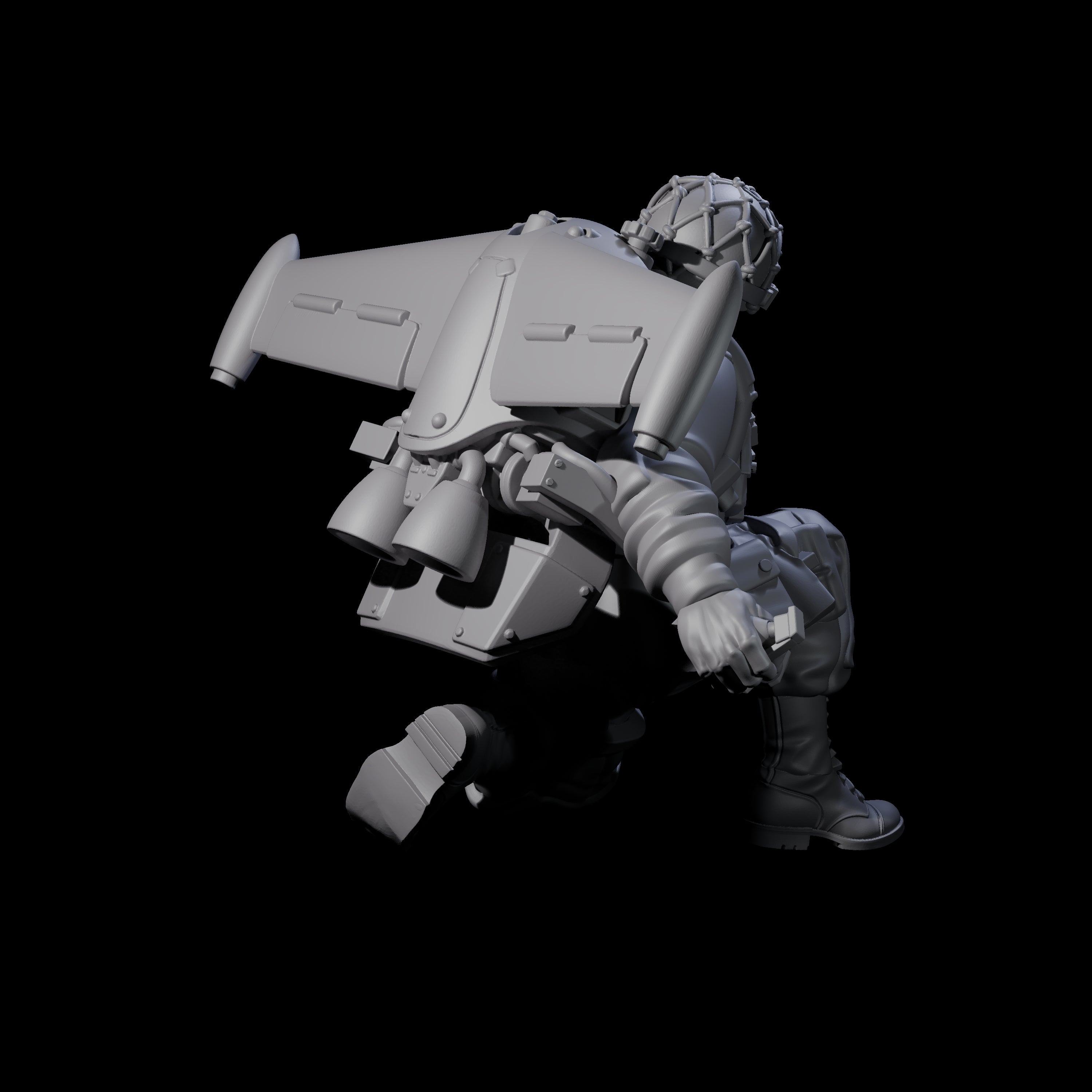 Weird War USA Lobbing Jetpack Grenadier B Miniature for Dungeons and Dragons, Pathfinder or other TTRPGs
